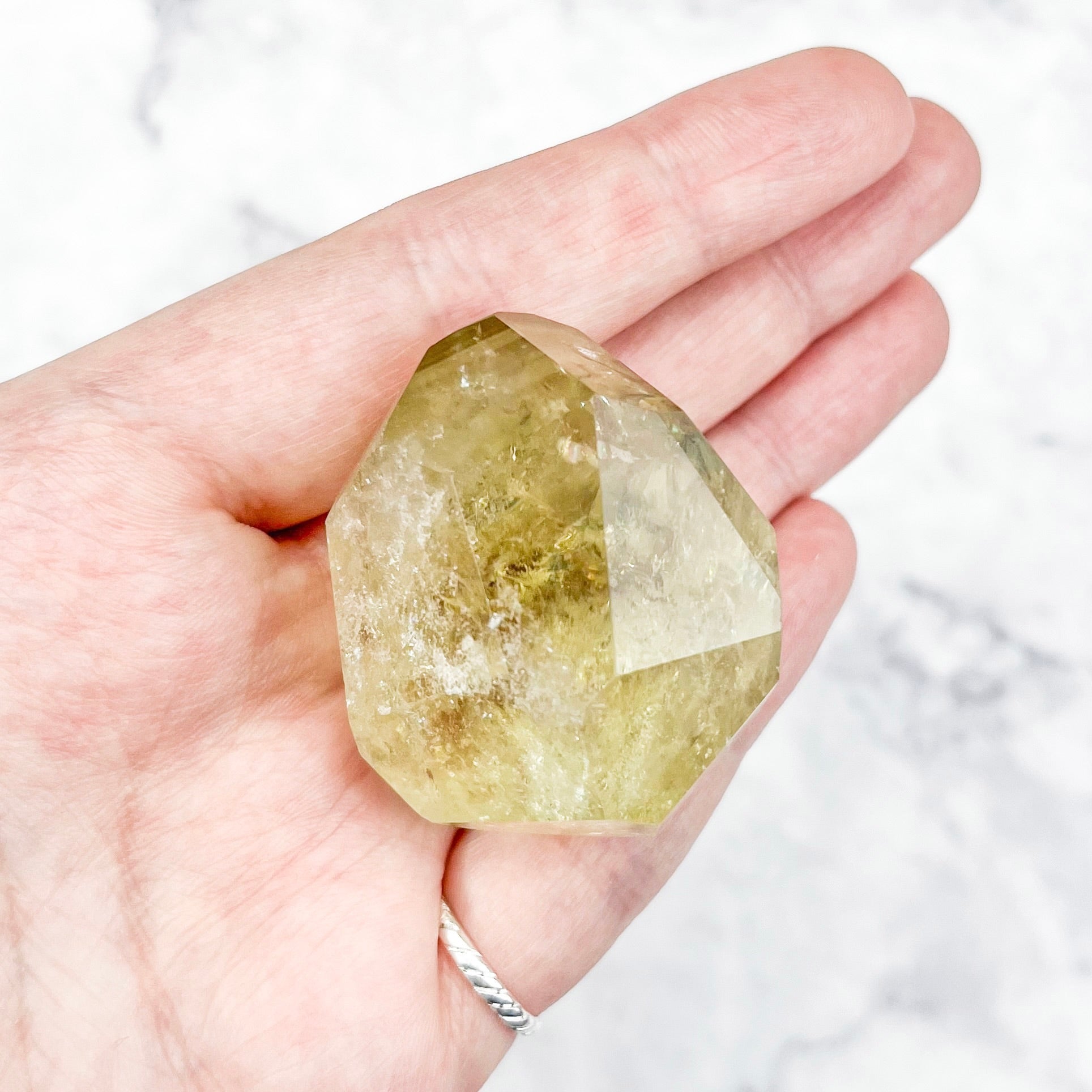 1.75 Inch Citrine Faceted Freeform H40