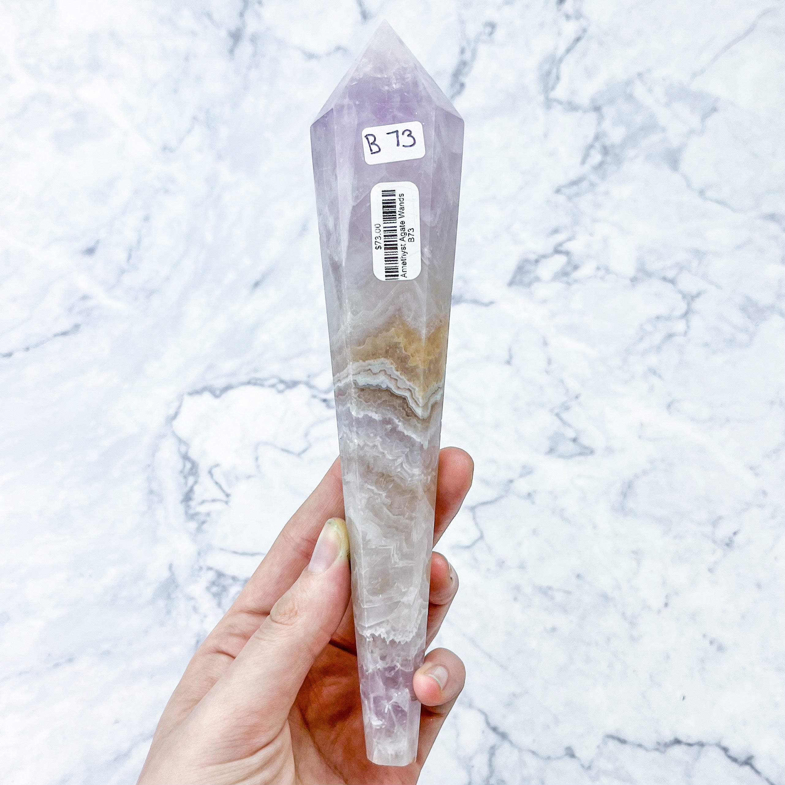 8 Inch Amethyst Agate Wand B73