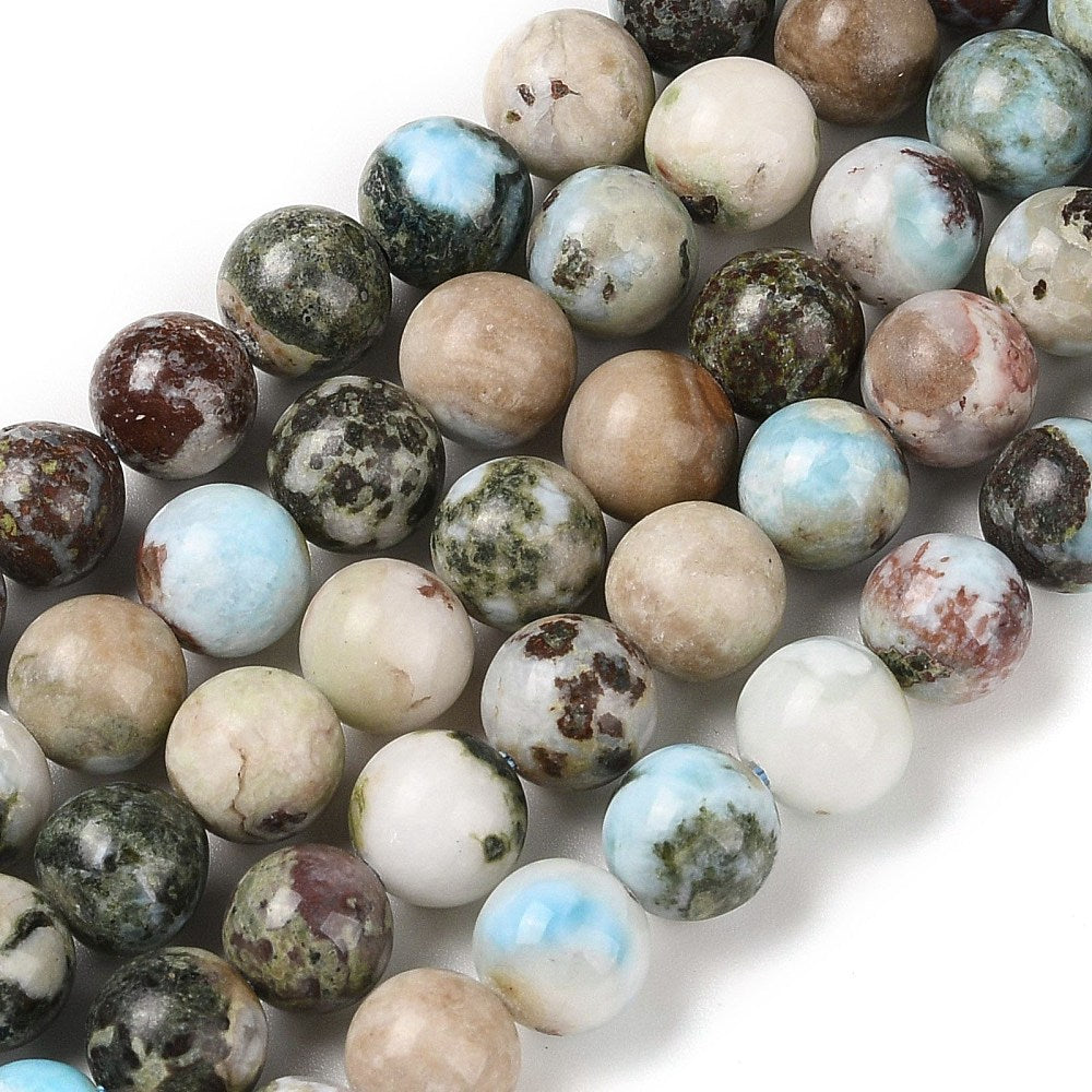 8mm Larimar Bead Half Strand $30