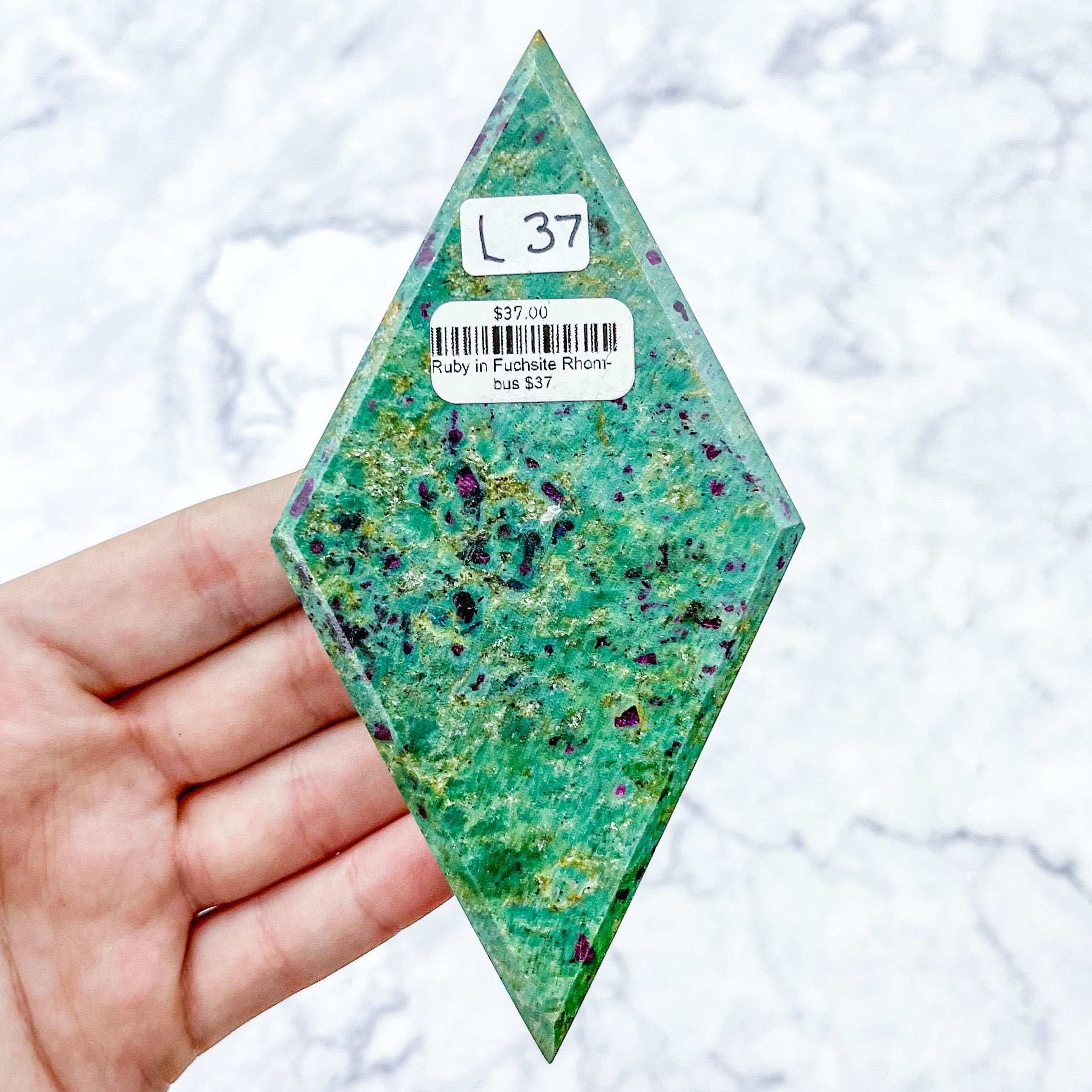 5 Inch Ruby in Fuchsite Rhombus L37