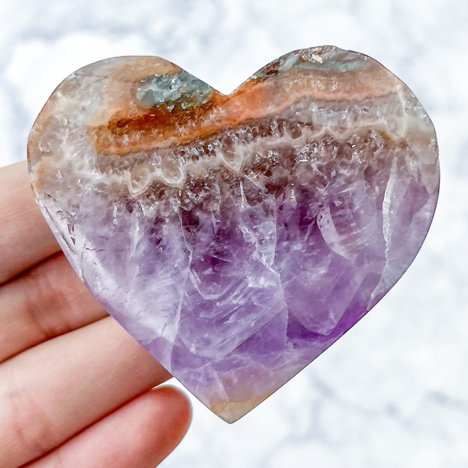 2.25 Inch Amethyst with Agate Heart G25