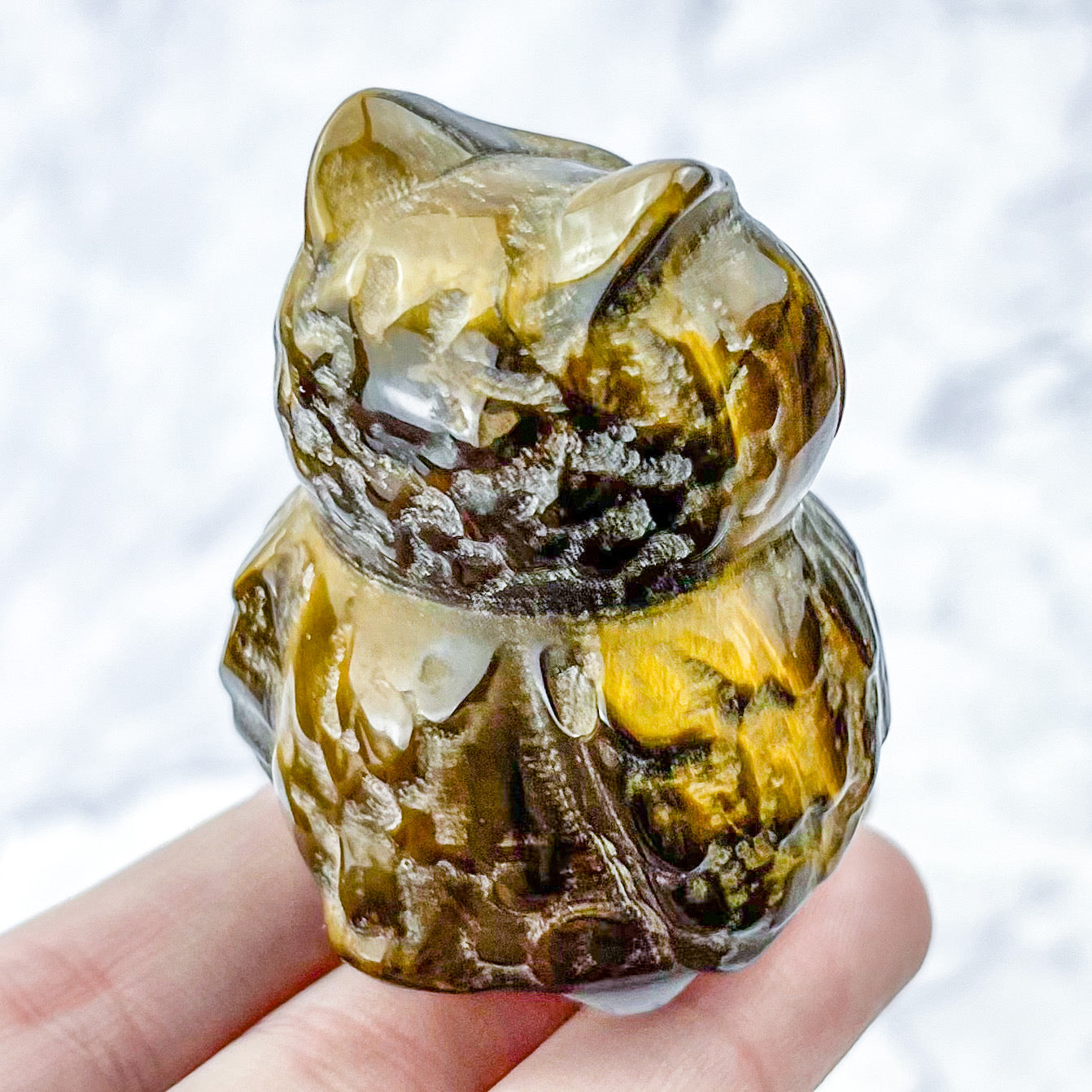 2 Inch Tiger's Eye Owl Carving N38