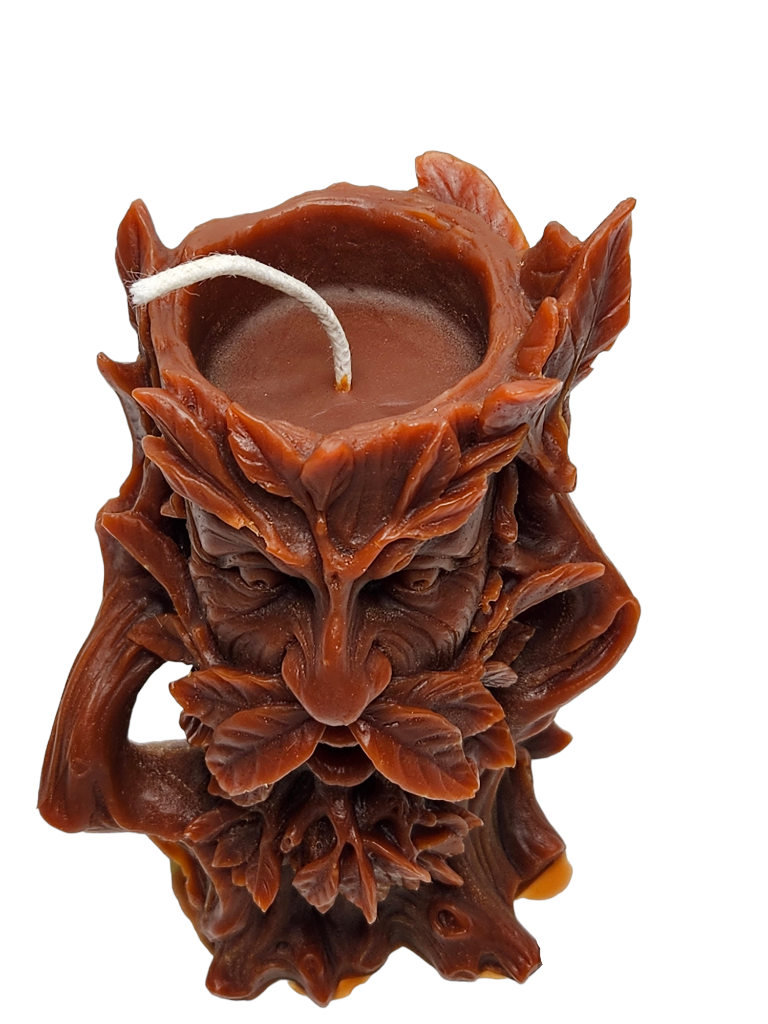 Brown Tree Man Beeswax Candle