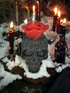 Rose and Skull Beeswax Candle