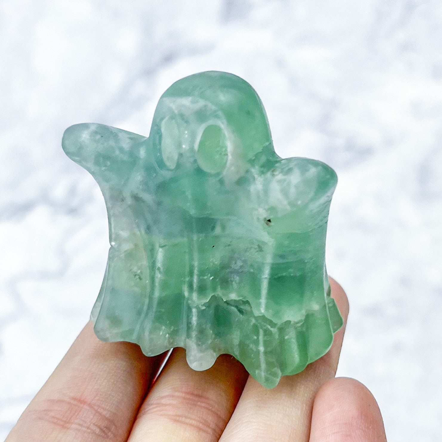1.75 Inch Fluorite Ghost Carving P12