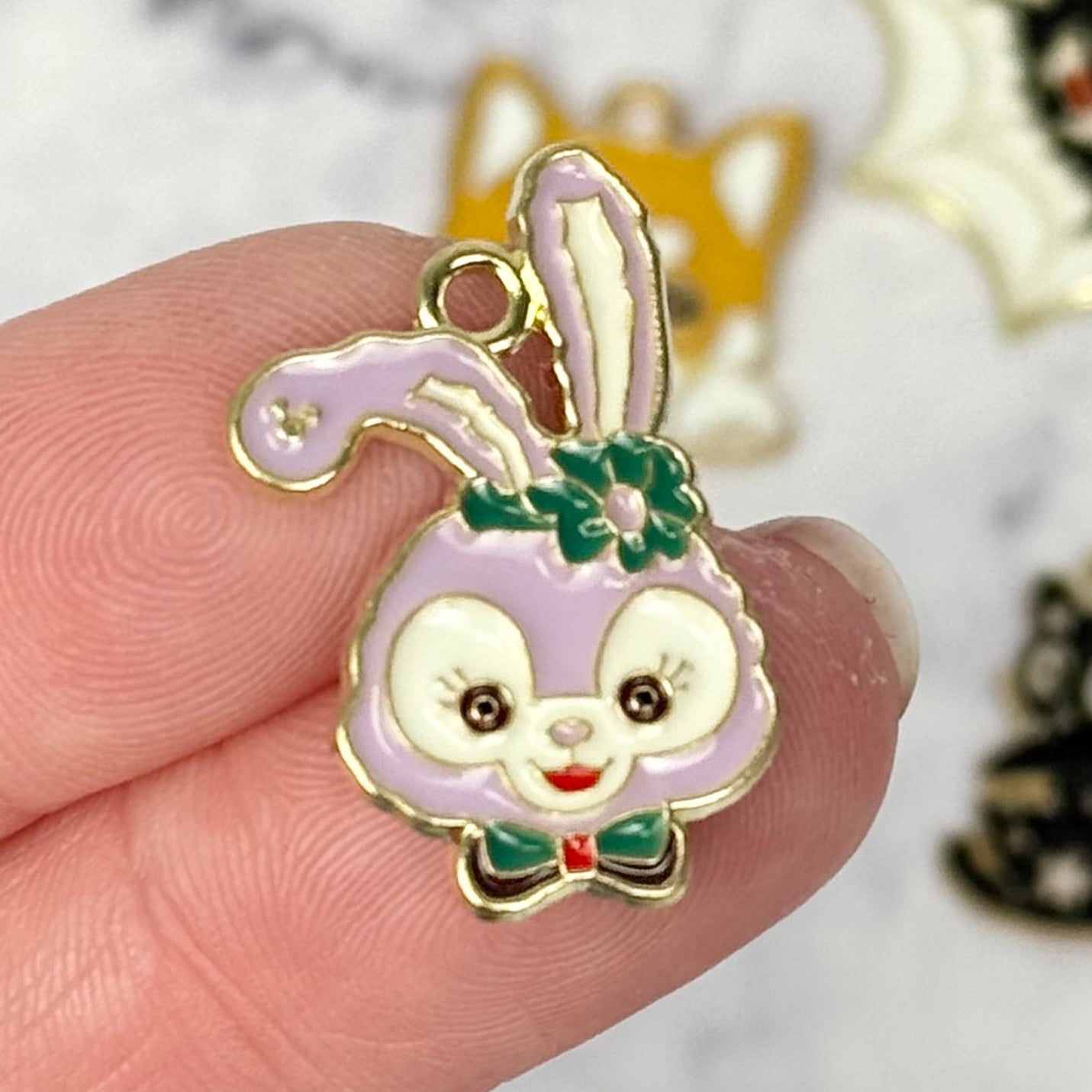 24mm Stella Lou Linabell Enamel Gold Plate Charm B25