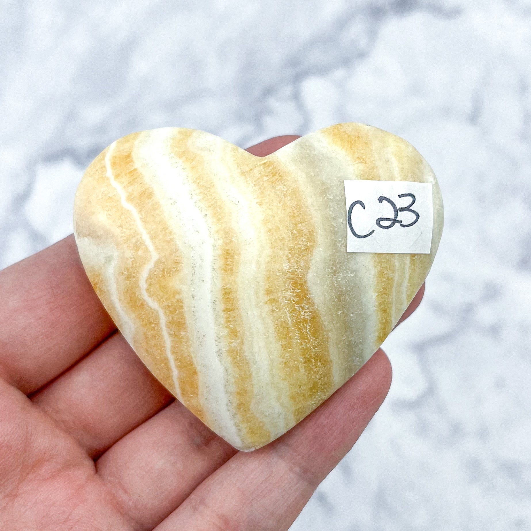 2.25 Inch Orange Calcite Heart C23