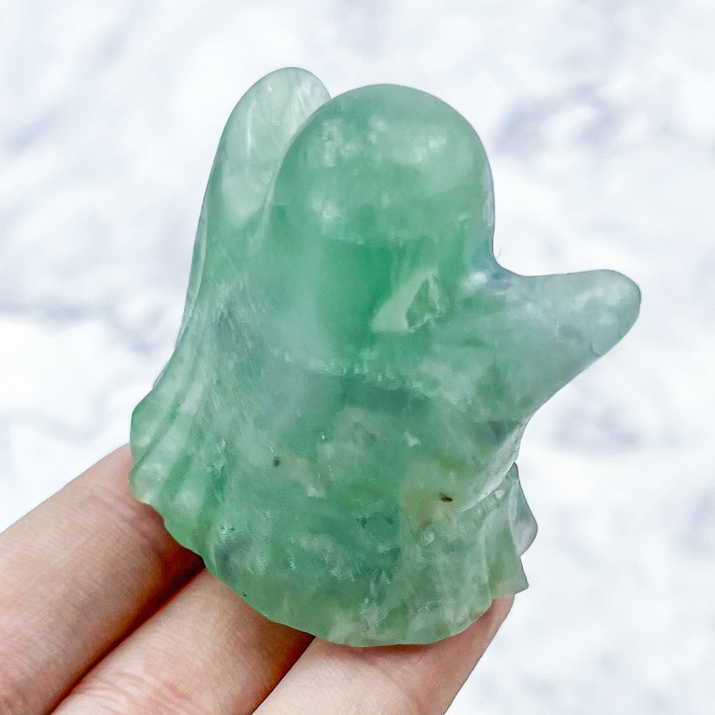 1.75 Inch Fluorite Ghost Carving P12