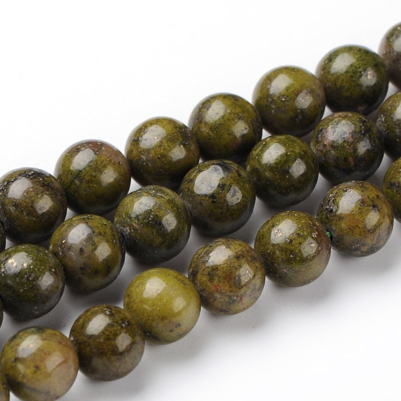 8mm Epidote Bead Half Strand D13