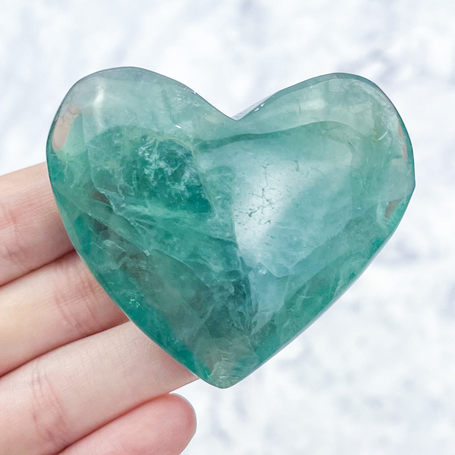 2.25 Inch Green Fluorite Heart X18