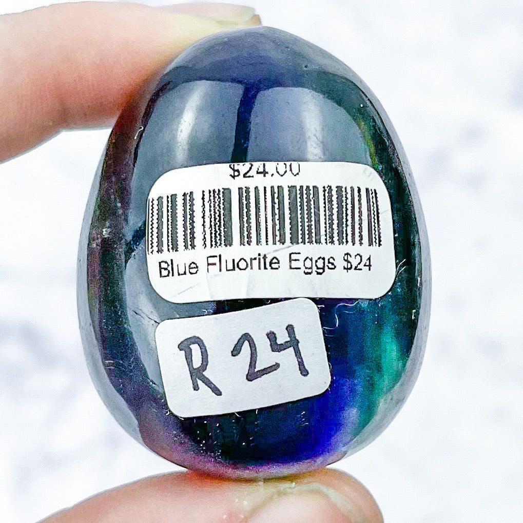 1.5 Inch Blue Fluorite Egg R24
