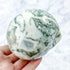 3.75 Inch Moss Agate Skull Carving K170