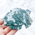 4 Inch Moss Agate Turtle Carving W120