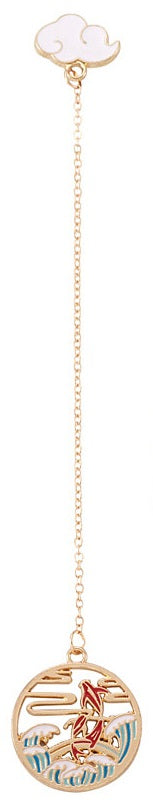 6.75-Inch Gold Carp Chain Bookmark H55