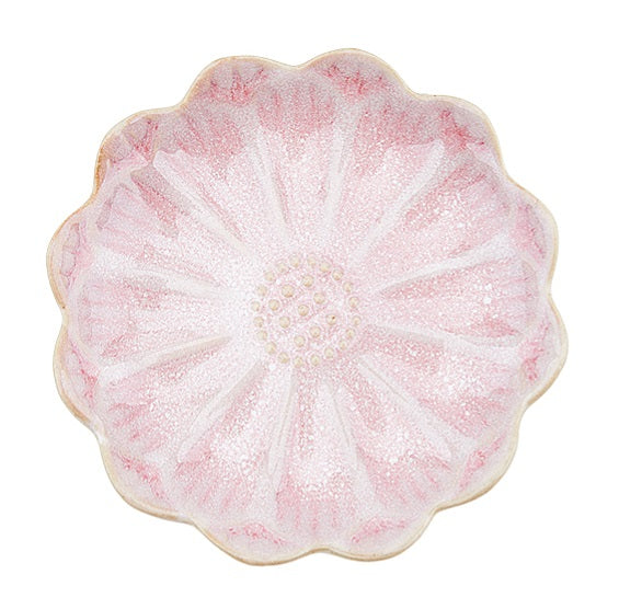 4.5-Inch Pink Porcelain Lotus Flower Trinket Dish C16