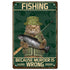 8x12in Iron Poster "Fishing Because Murder is Wrong" K12