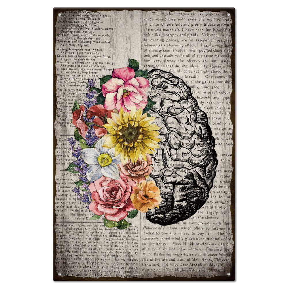 8x12in Iron Poster Flower Brain G12