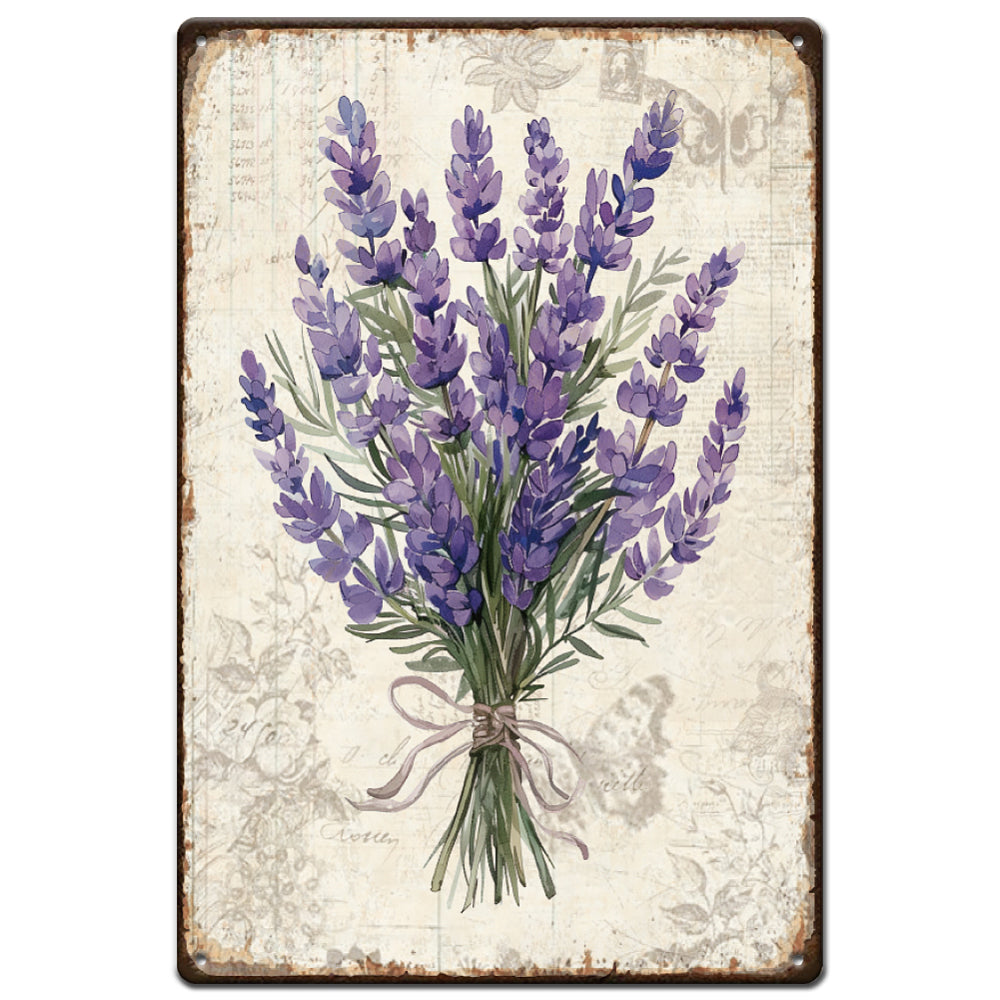 8x12in Iron Poster Lavender Bouquet E12