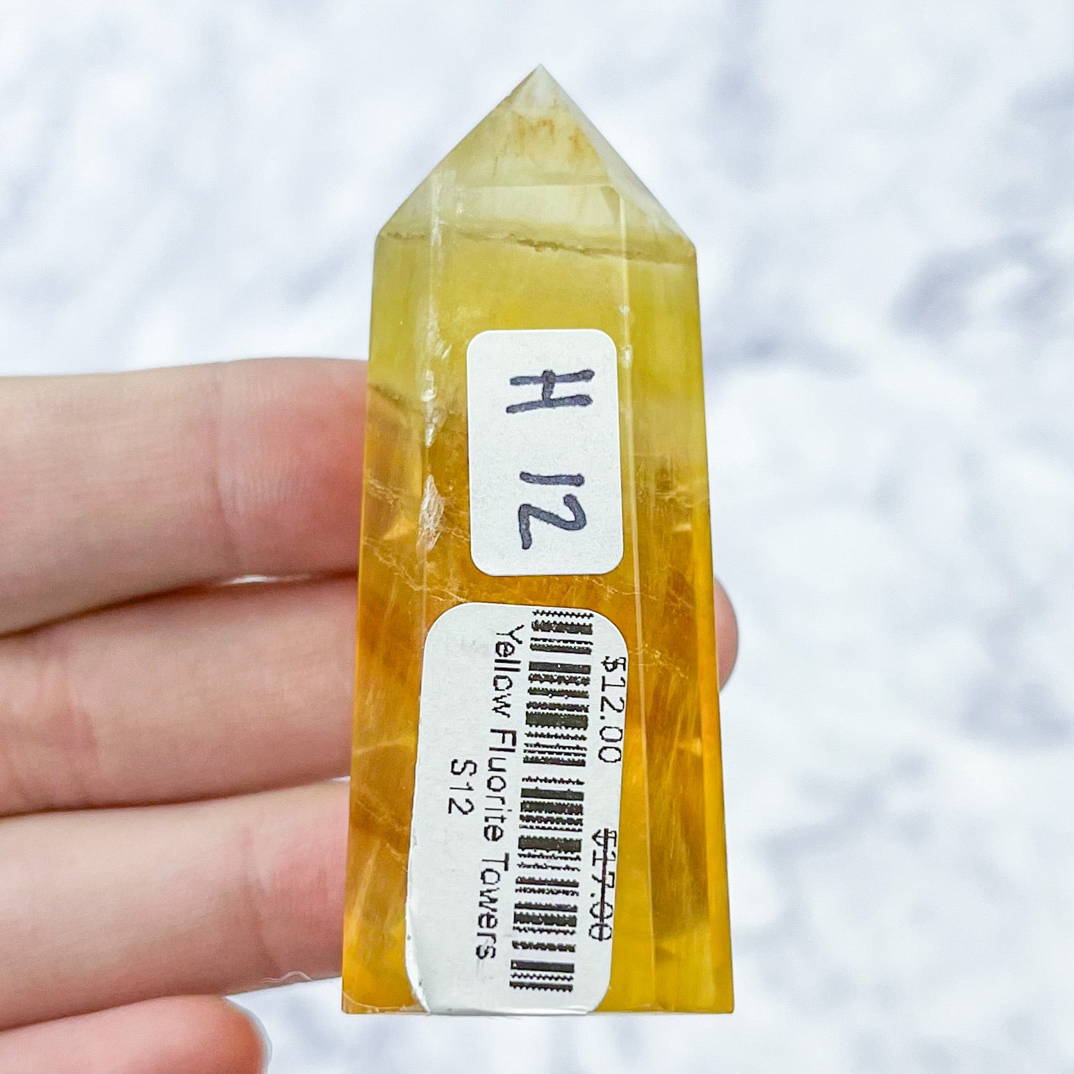 2.5 Inch Yellow Fluorite Tower H12