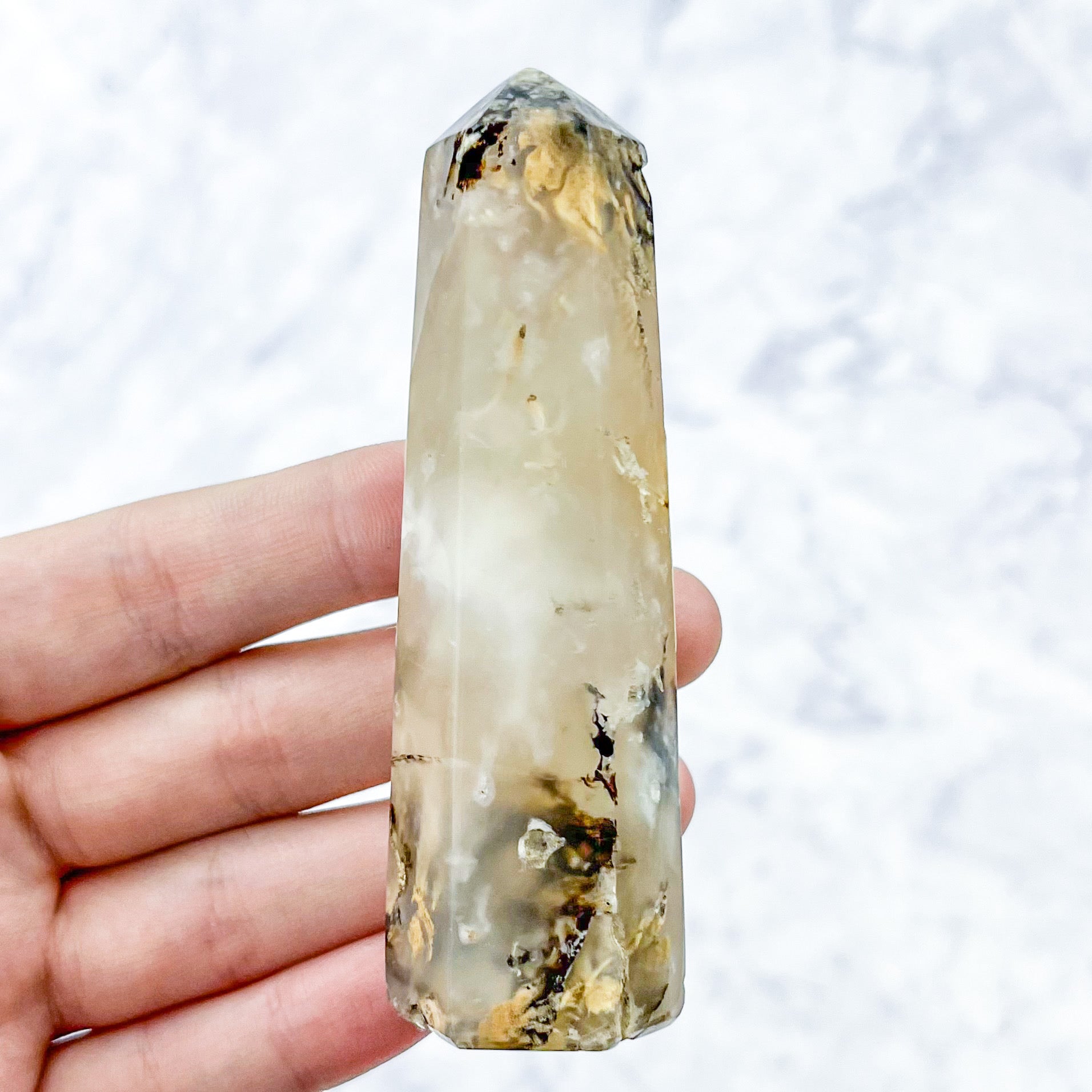 3.5 Inch Plume Agate Tower T35