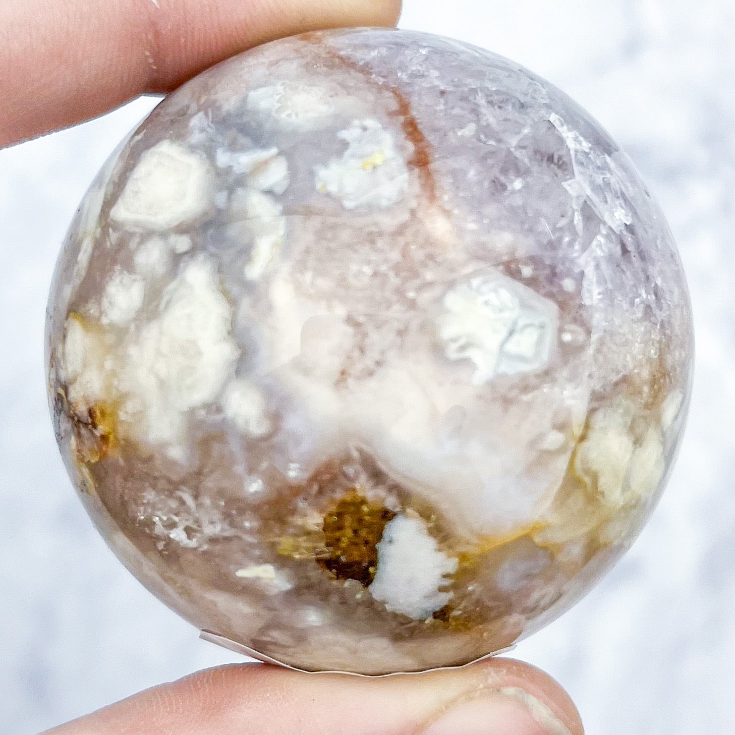 1.75 Inch Pink Amethyst/ Flower Agate Sphere C47