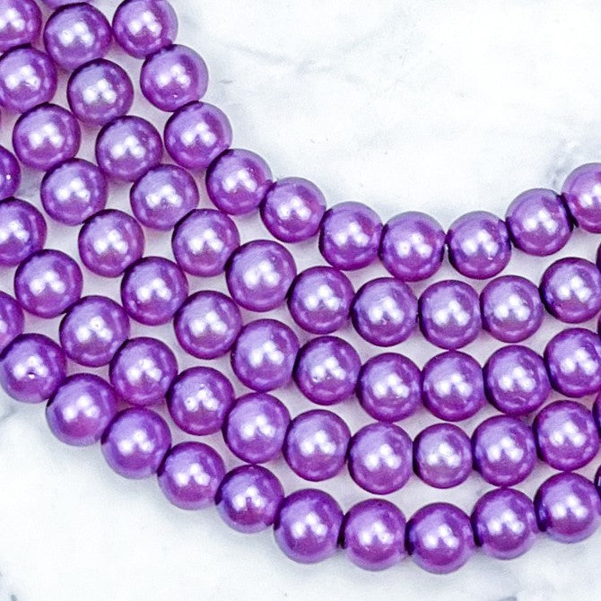 6mm Orchid Pearlized Bead Strand