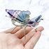 2.5 Inch Rainbow Fluorite Butterfly Wings on Stand H54