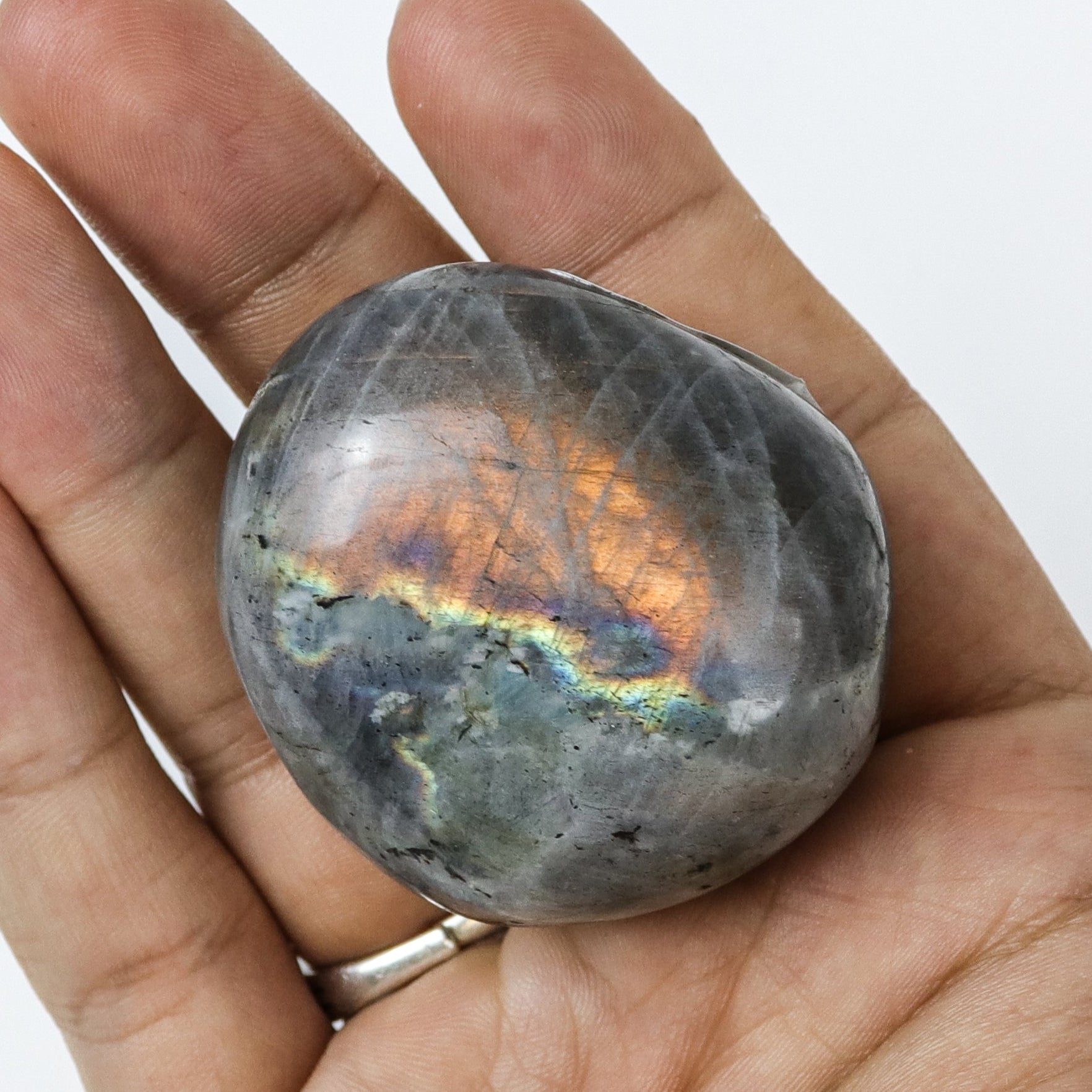 1.75 Inch Labradorite Palm Stone $5.75