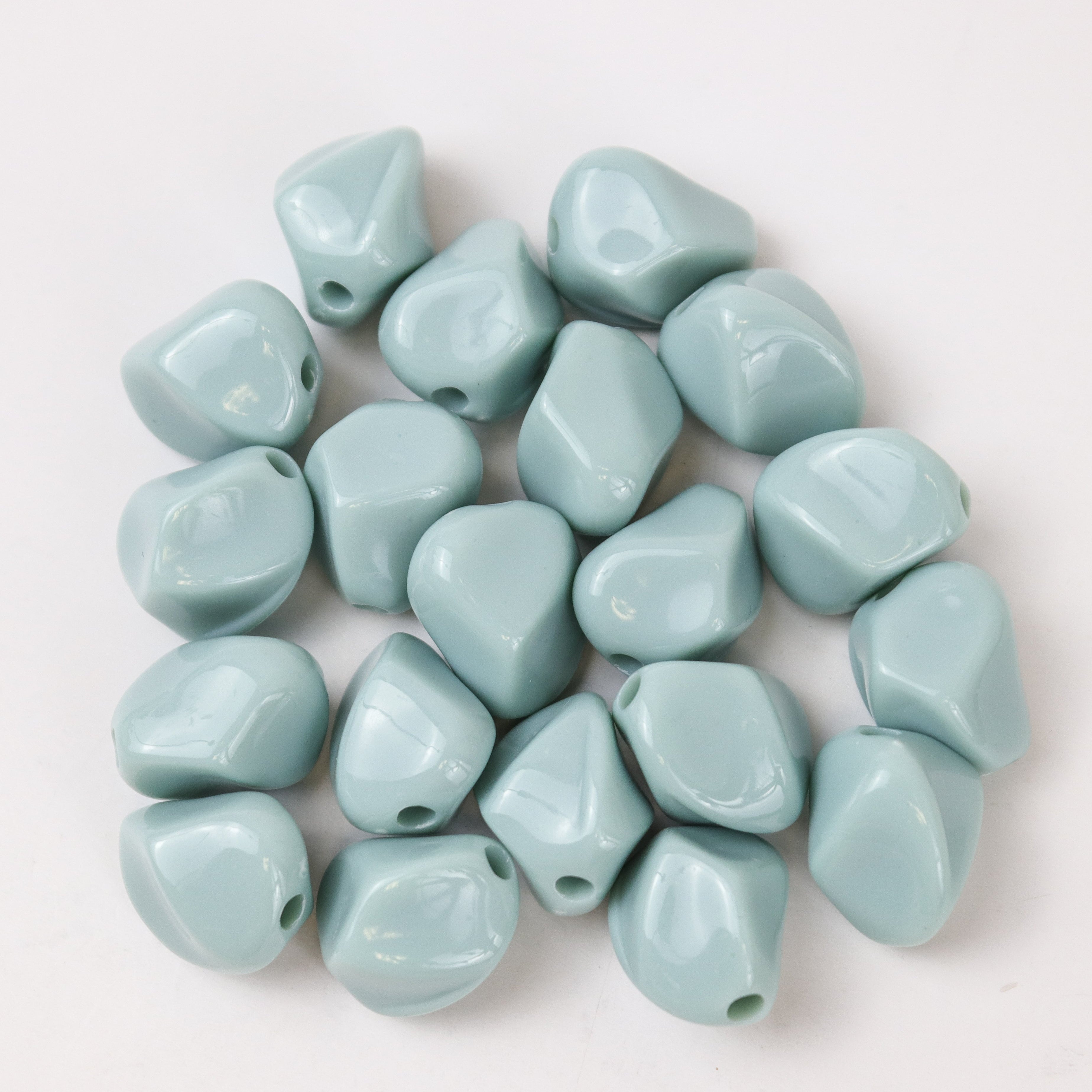 Dusty Blue Acrylic Nugget Bead Pack (20 Beads) $2.50