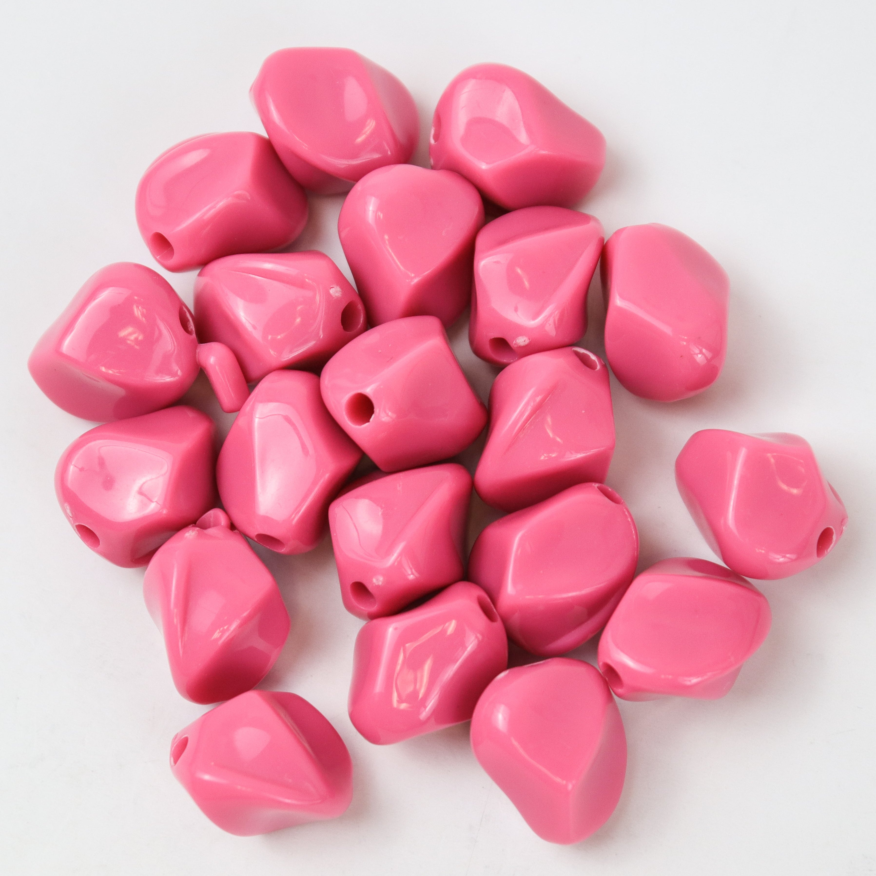 Hot Pink Acrylic Nugget Bead Pack (20 Beads) $2.50