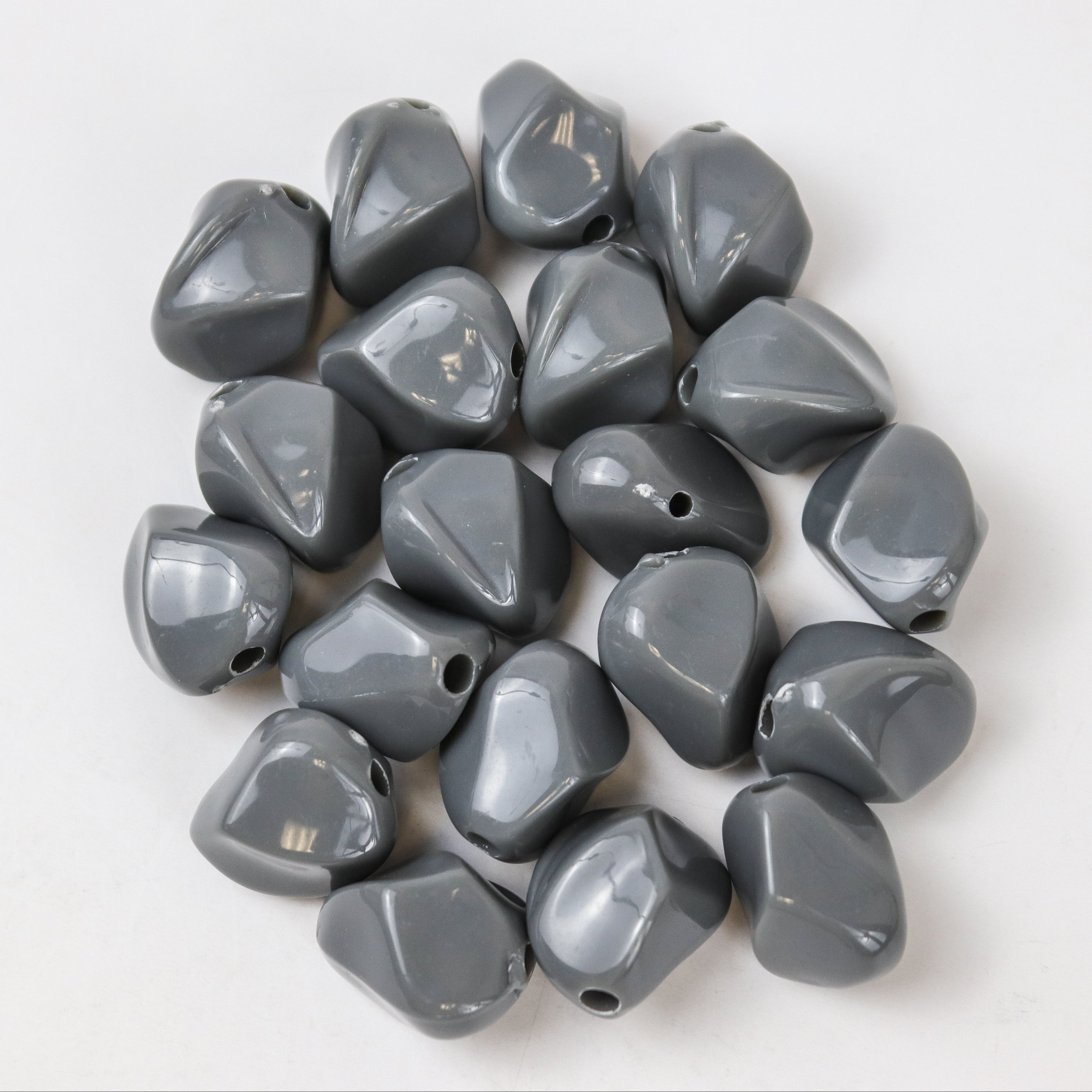 Dark Gray Acrylic Nugget Bead Pack (20 Beads) $2.50