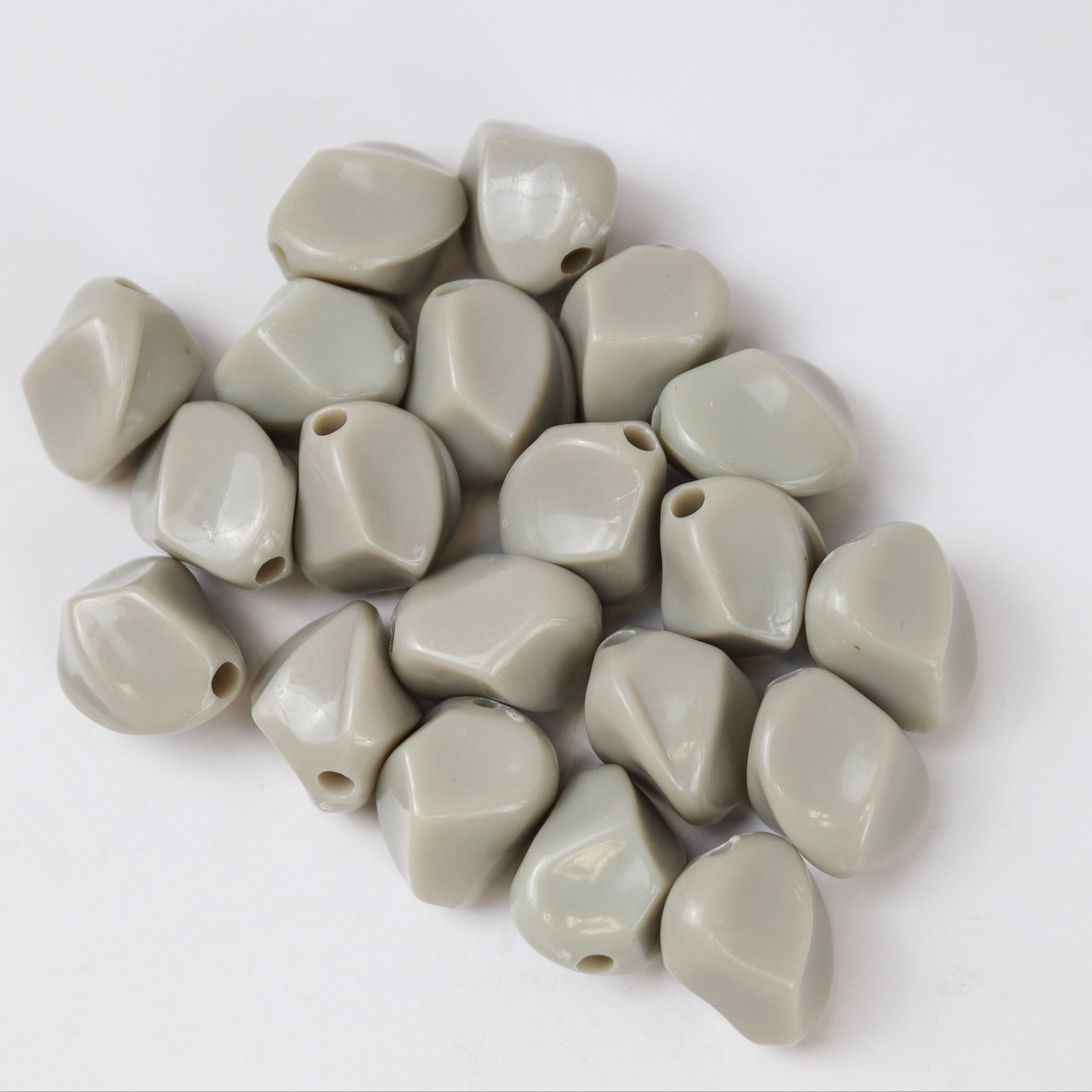 Taupe Gray Acrylic Nugget Bead Pack (20 Beads) $2.50