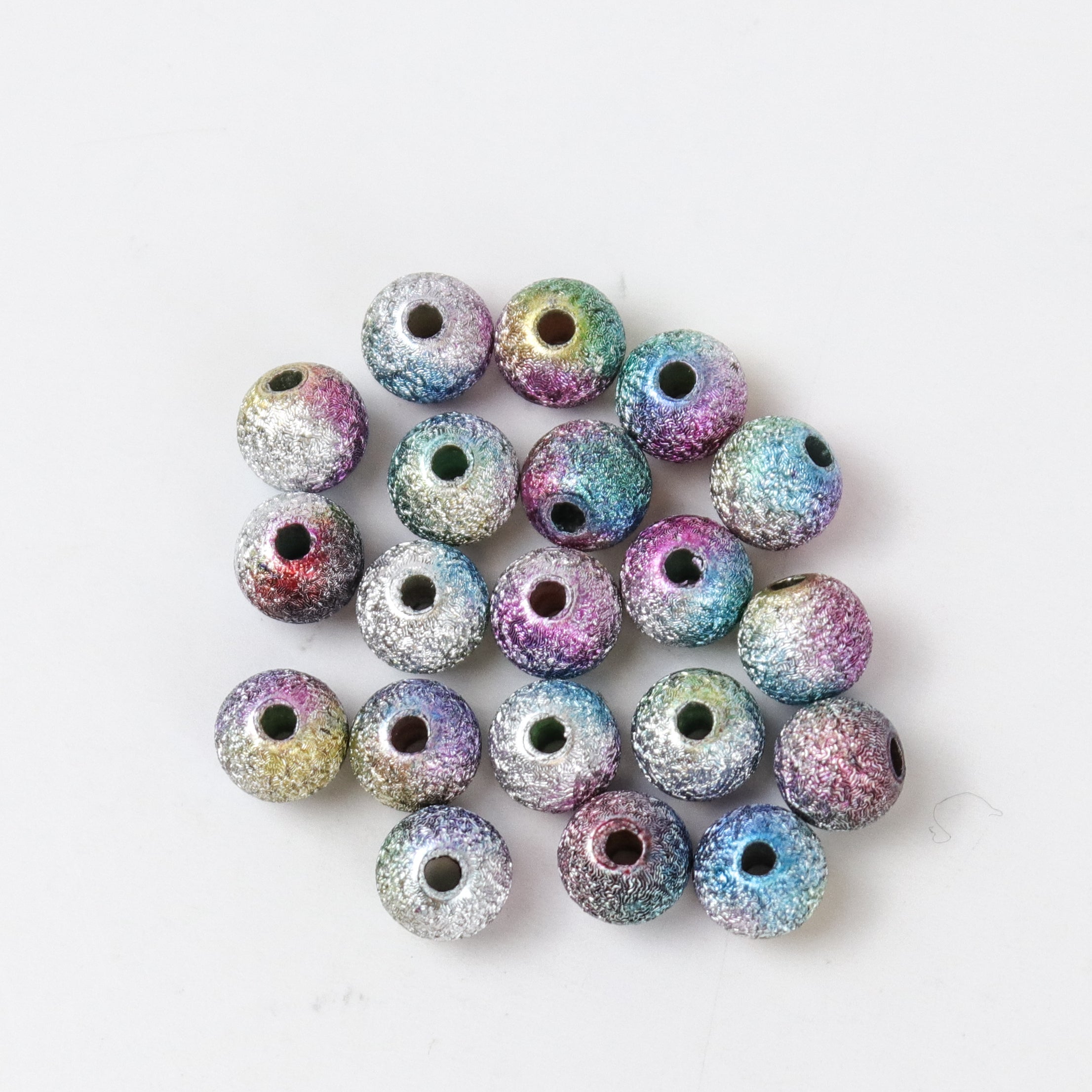 6mm Round Rainbow Acrylic Bead Pack (20 Beads) $2.00