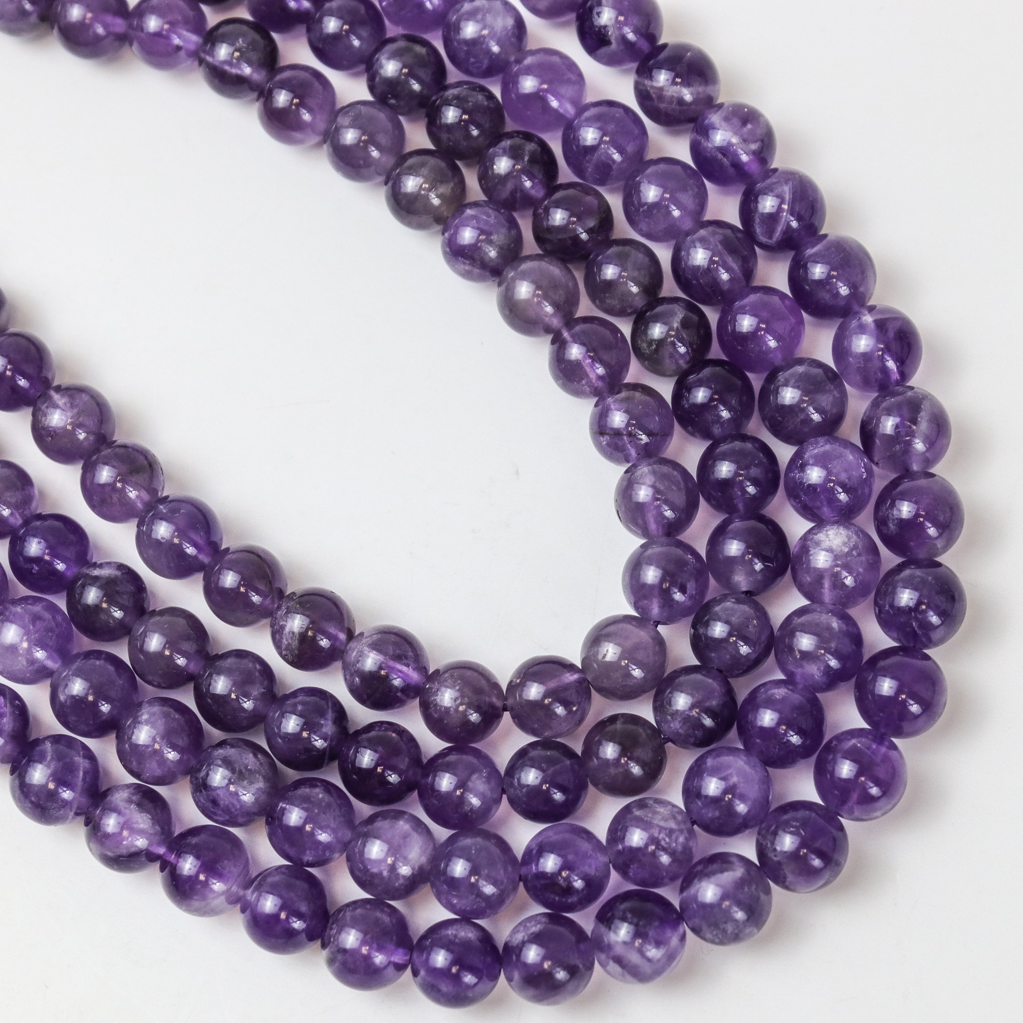 8mm Amethyst Bead Strand $12