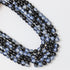 6mm Black Crackle Glass Full 30" Loop Bead Strand $3.75