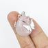 30mm Rose Quartz and Silver Butterfly Pendant