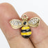 19mm Gold, Black, and Yellow Bee with Rhinestone Wings Charm