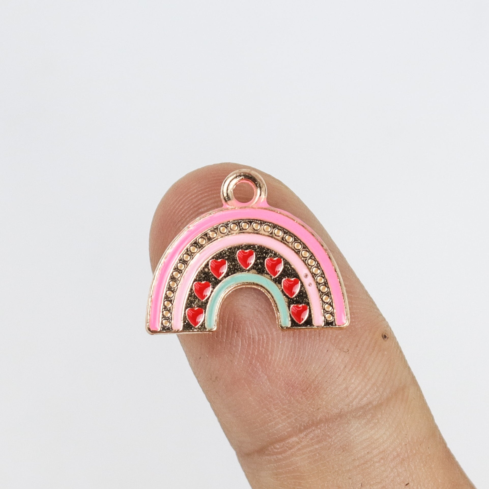 $2.50 Pink Rainbow Enamel Charm Pack (4 Charms)