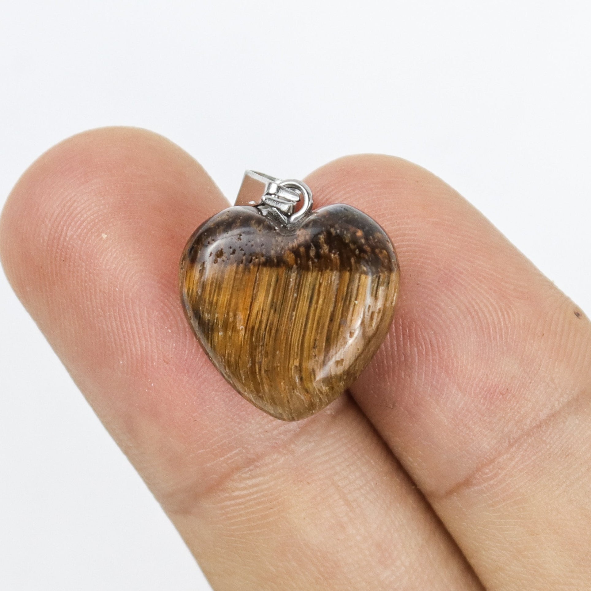 18mm Tiger's Eye Heart 2-Pendant Pack