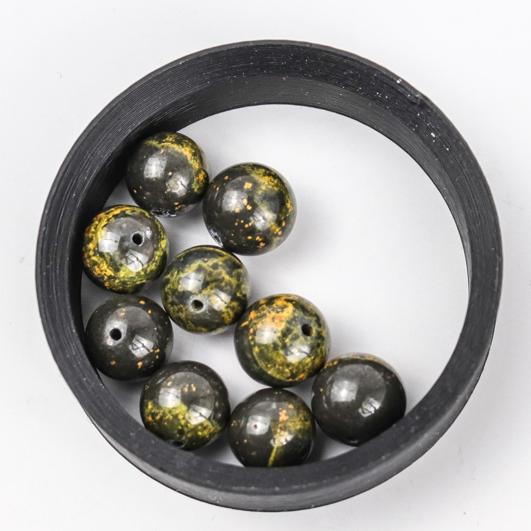 10mm Lightning Bumblebee Jasper Bead Quarter Strand