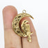 $3.00 Gold Crow On The Moon Stainless Steel Pendant