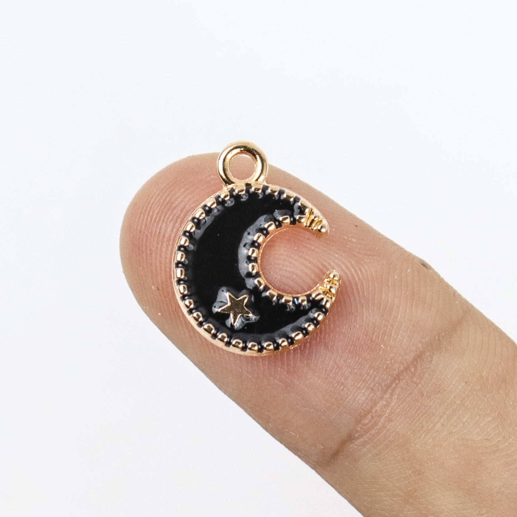 $2.50 Black Crescent Moon Charm Pack (6 Charms)