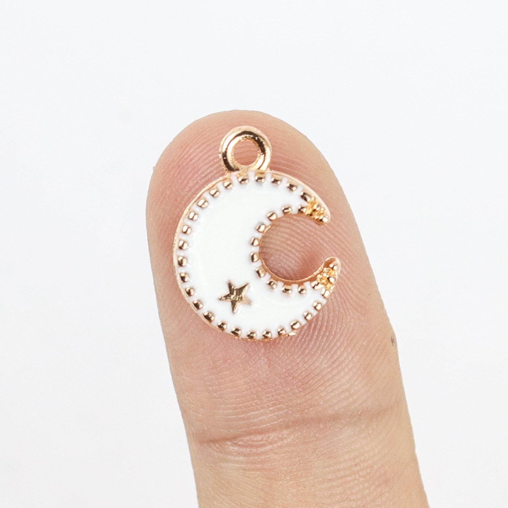 $2.50 White Crescent Moon Charm Pack (6 Charms)