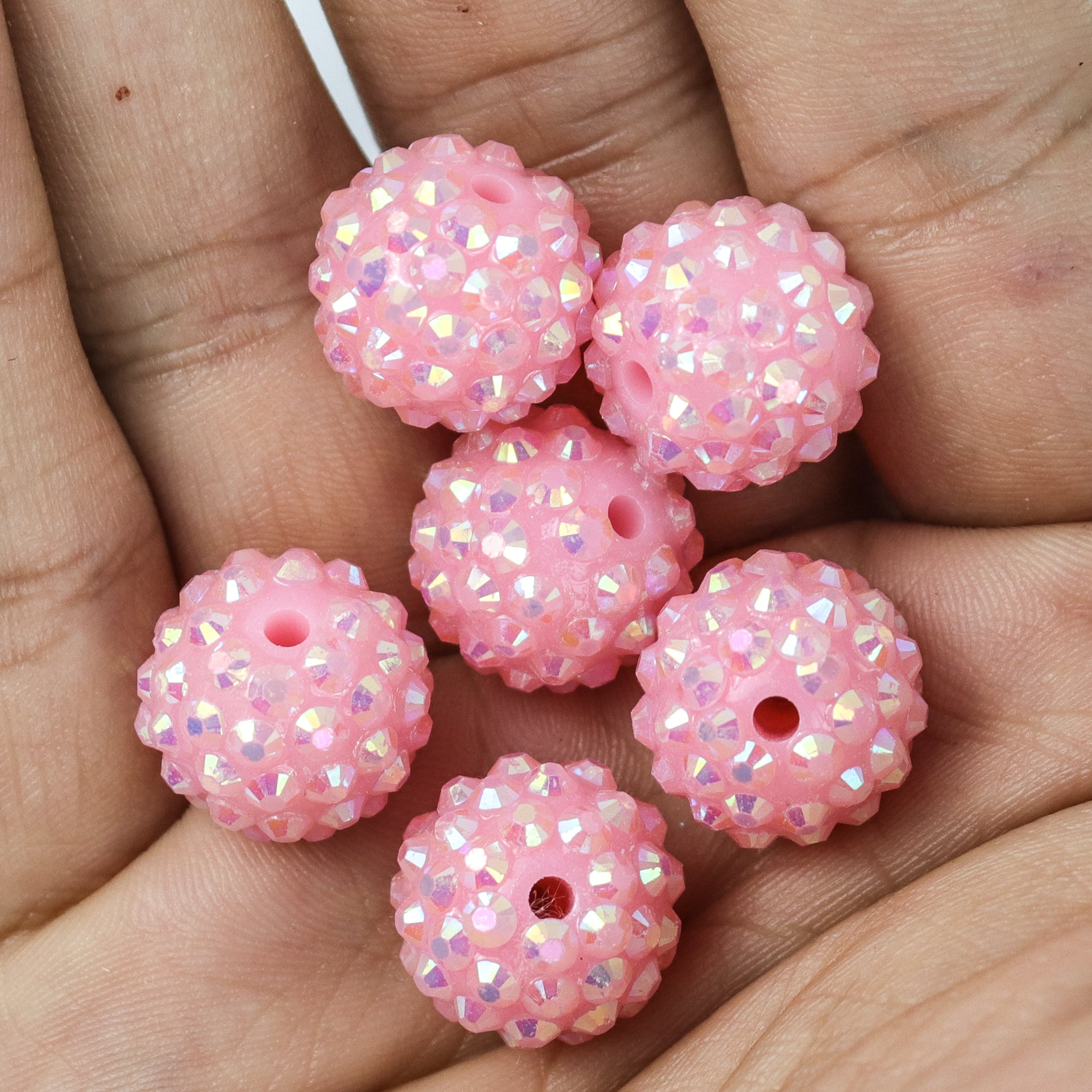16mm Pink Acrylic Pavé 6-Bead Pack $3.75