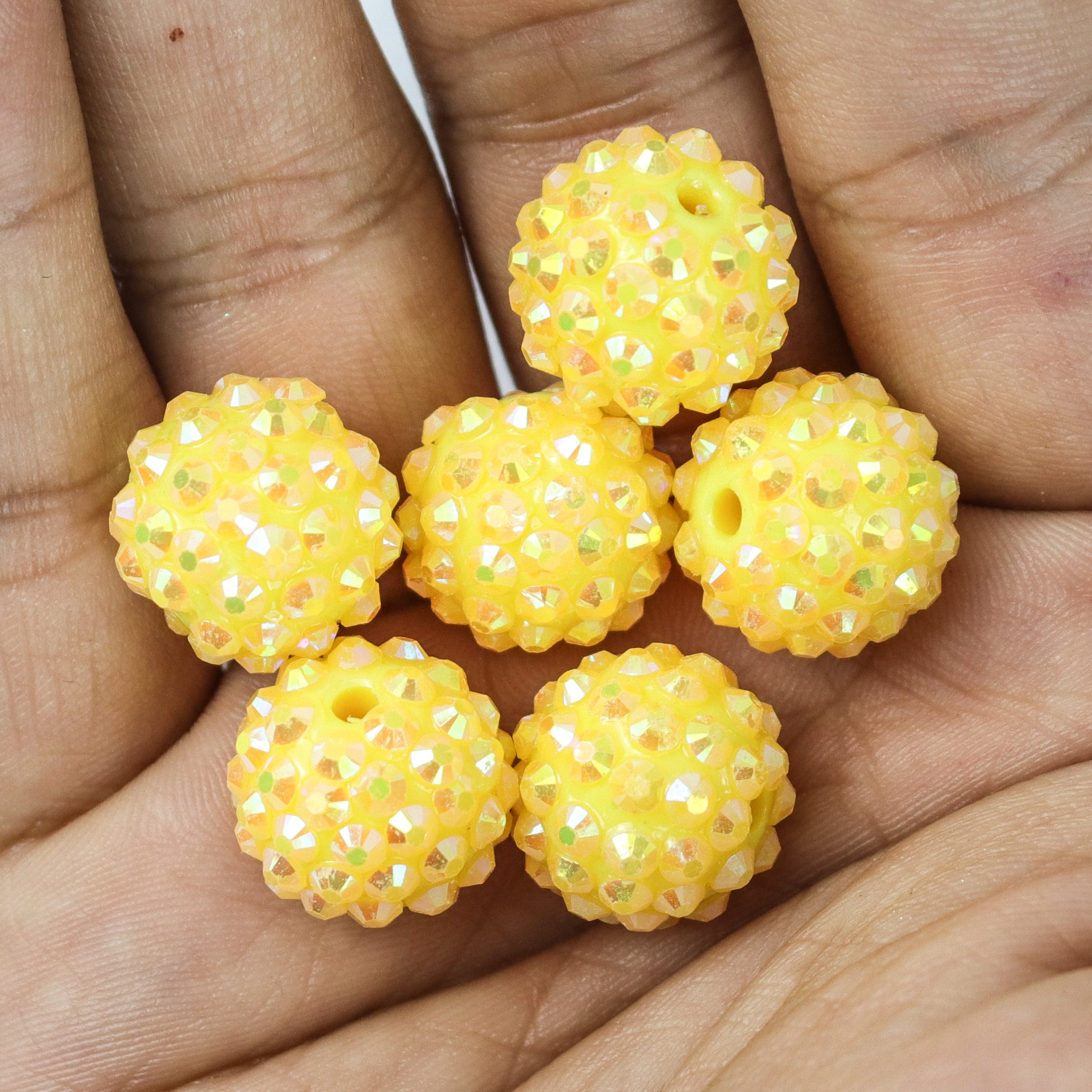 16mm Yellow Acrylic Pavé 6-Bead Pack $3.75