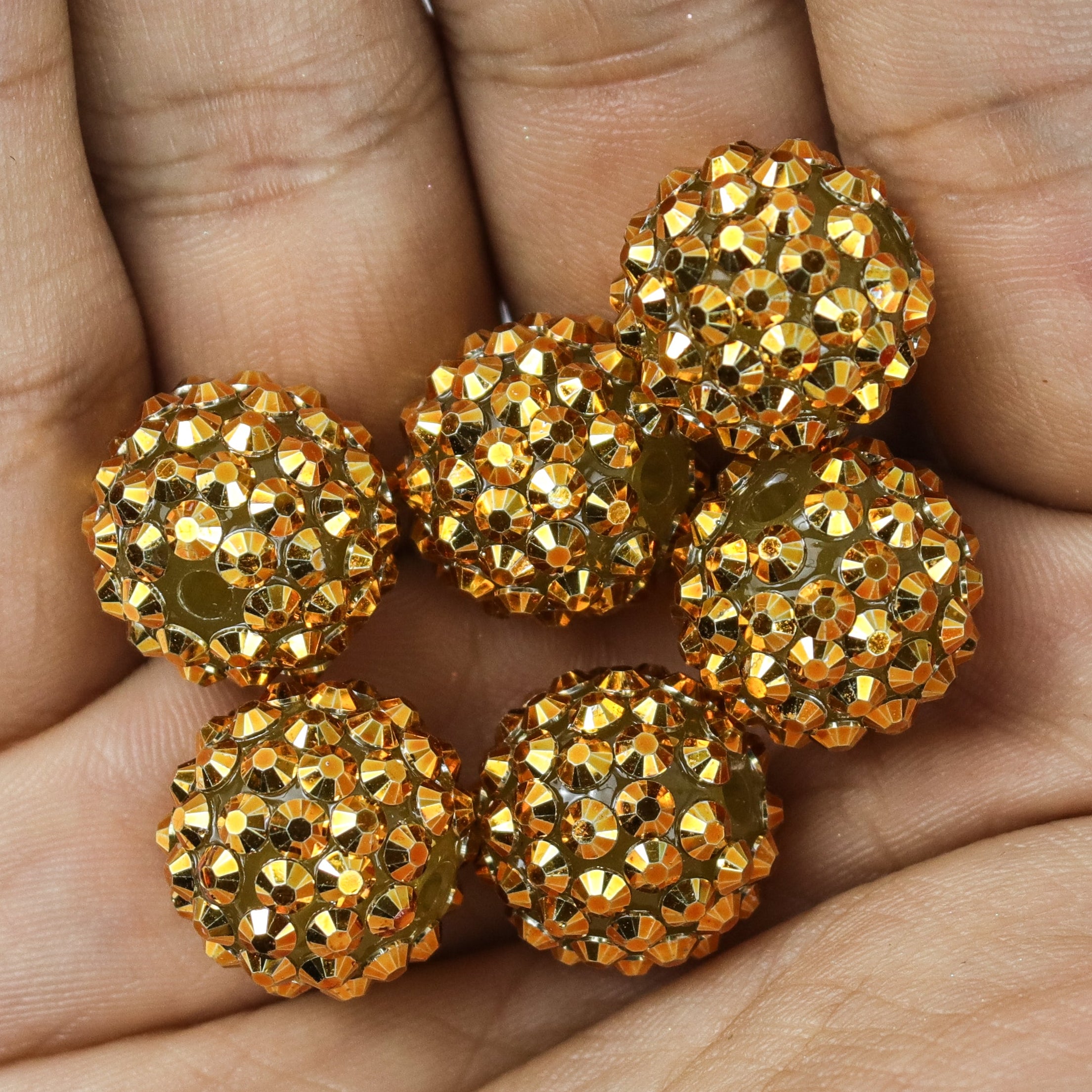 16mm Gold Acrylic Pavé 6-Bead Pack $3.75