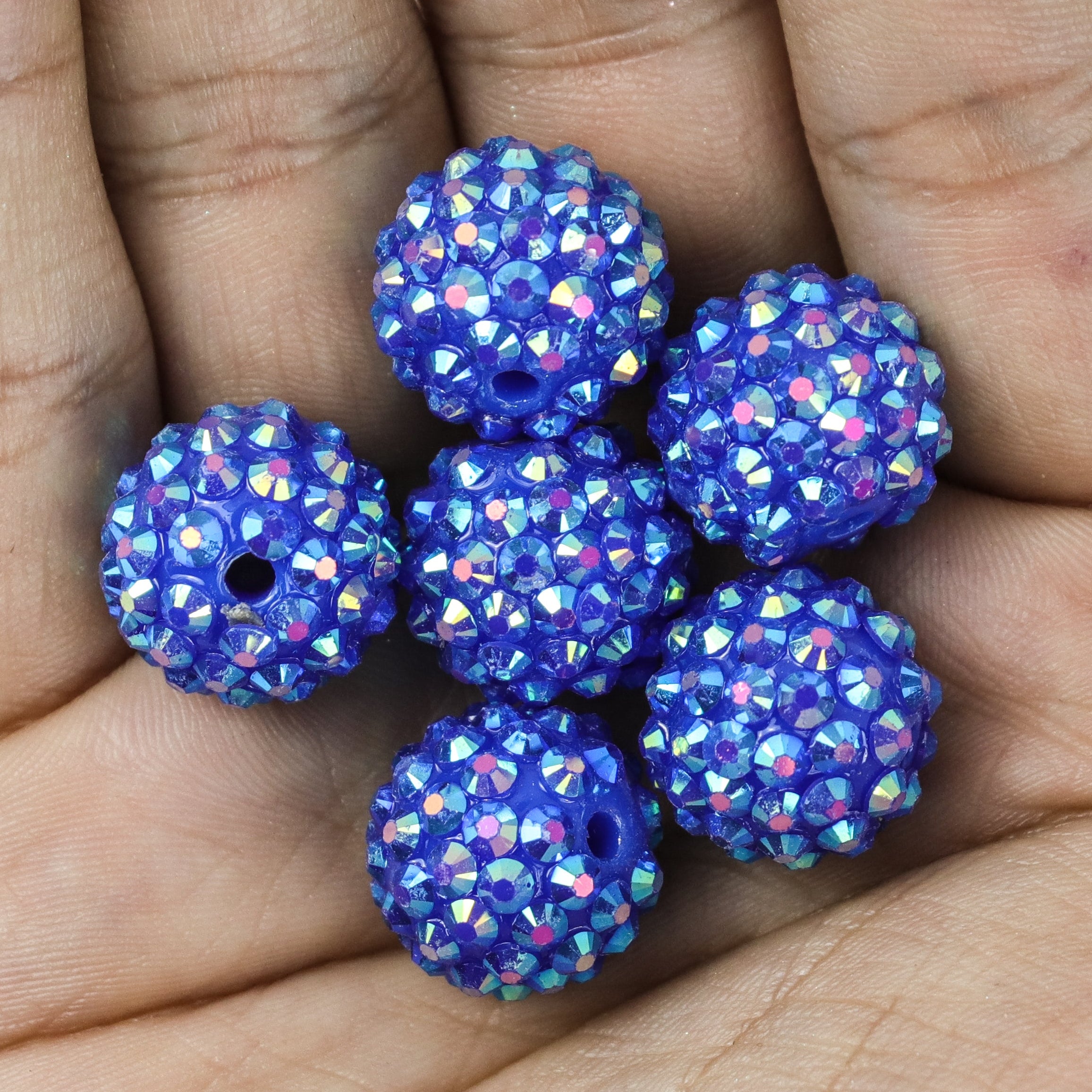 16mm Blue Acrylic Pavé 6-Bead Pack $3.75