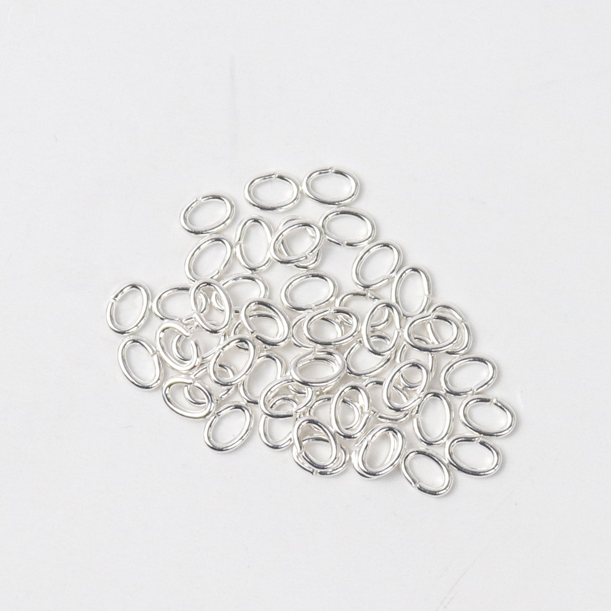 3x4mm 21ga Silver-Plated Oval Jump Rings Pack (50 Rings)