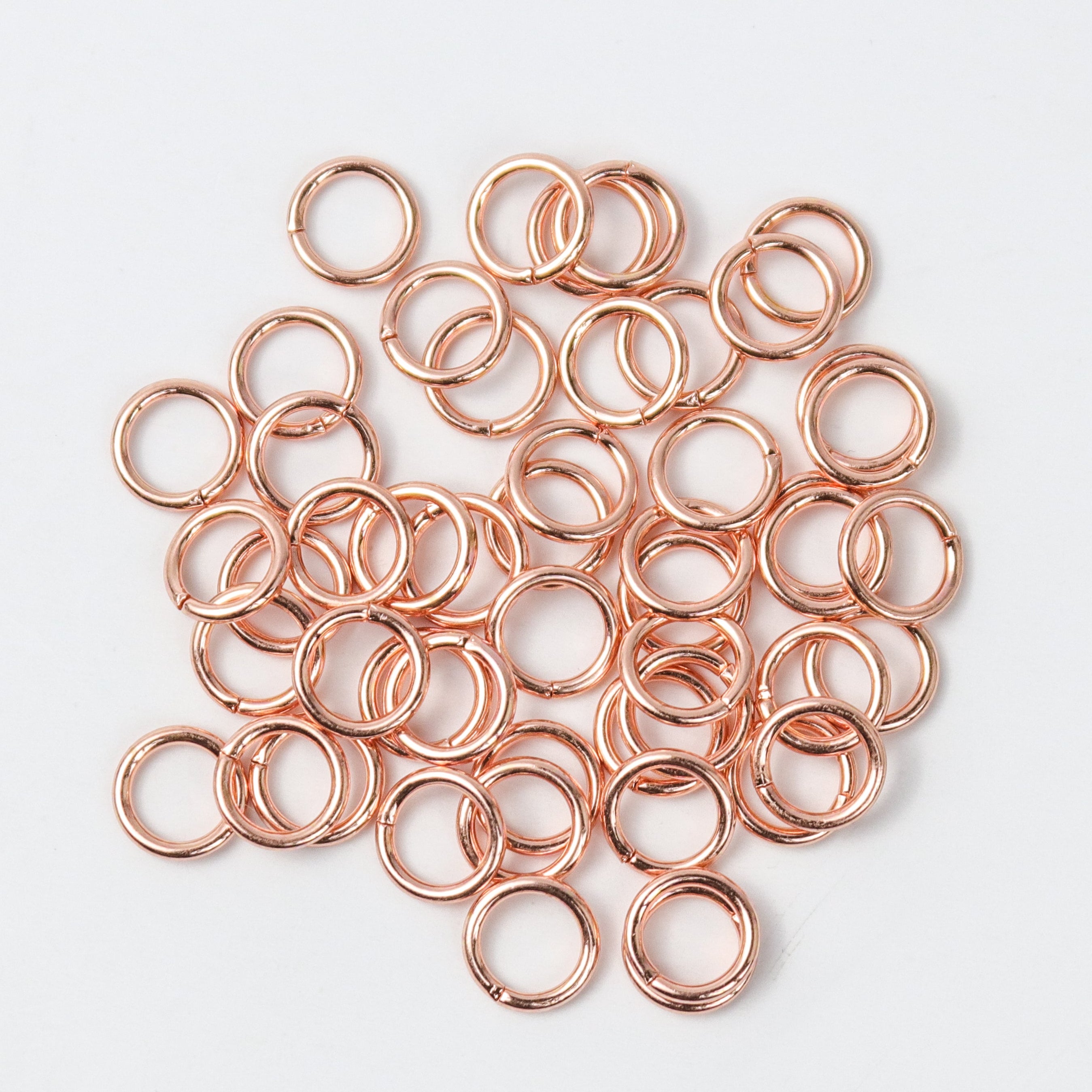 7mm 18ga Rose Gold Jump Rings Pack (50 Rings)