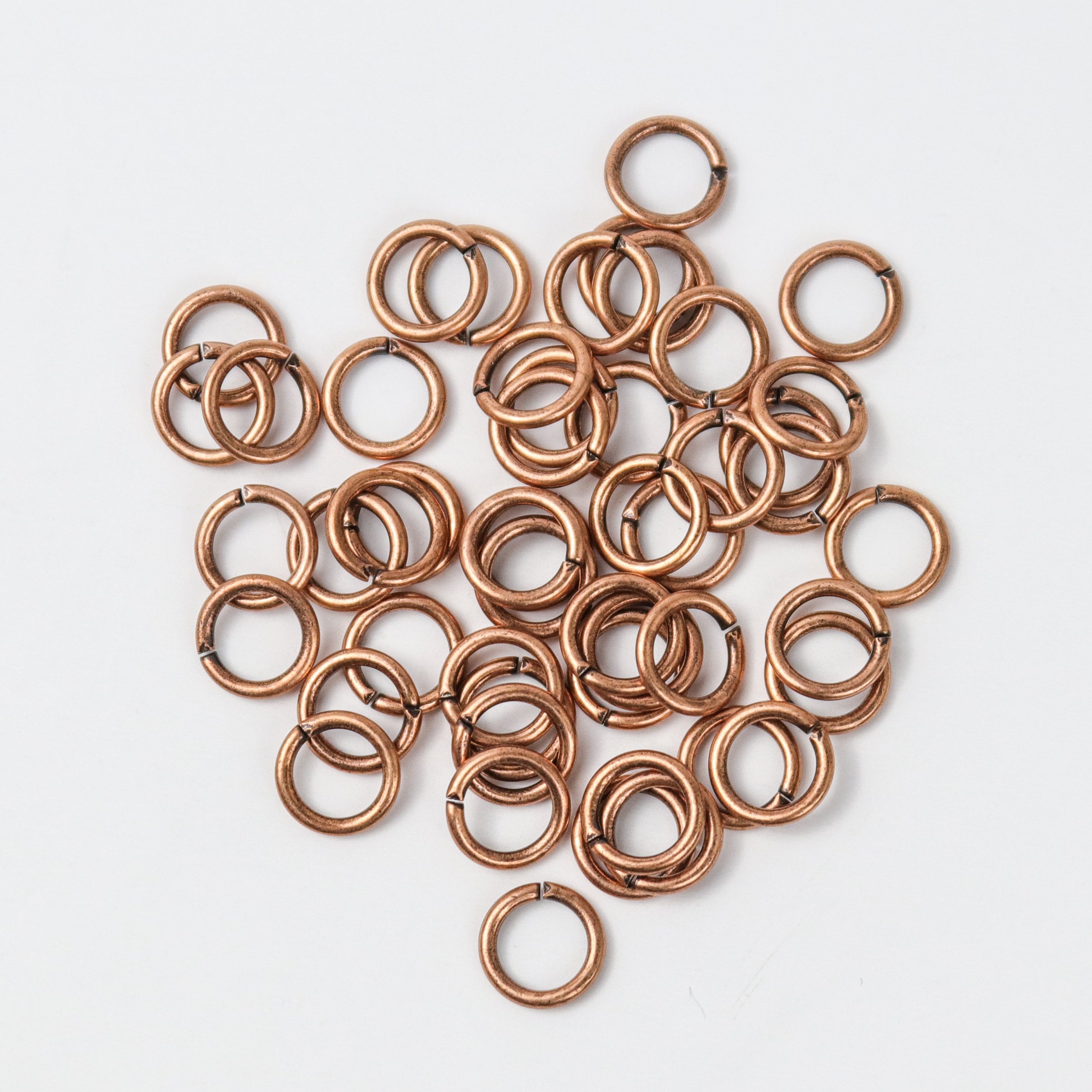 7mm 18ga Copper Jump Rings Pack (50 Rings)